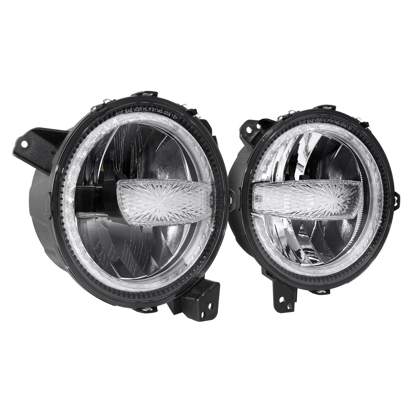 (2pcs/set) 9 Inch 120W DOT Approved LED Headlights avec Halo Ring DRL & High Low Beam pour 2018-2021 Jeep JL JLU Gladiator J…