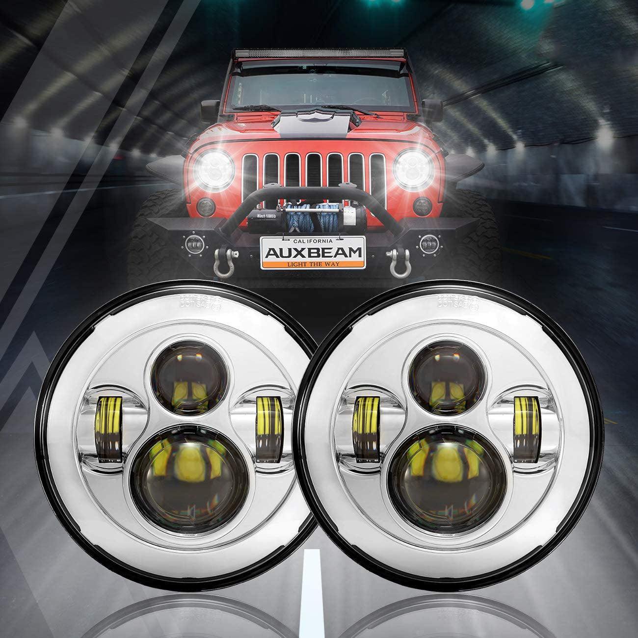 AUXBEAM 7 Inch LED Halo Headlight Replacement pour Jeep Wrangler TJ CJ JK – vue 15