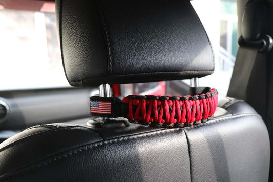 Lot de 2 universel Woven Embroidery American Flag Seat Backrest Handle pour Jeep Wrangler CJ TJ JK JL – vue 2 – NOVADOMIO