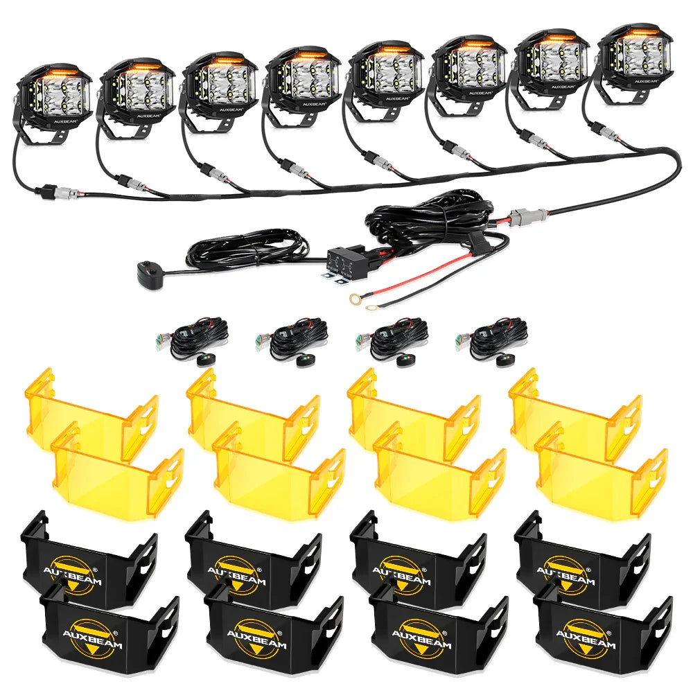 V-MAX série | 4 Inch 92W 8960LM faisceau combiné Side Shooter LED Round Pod Lights avec orange DRL – vue 21