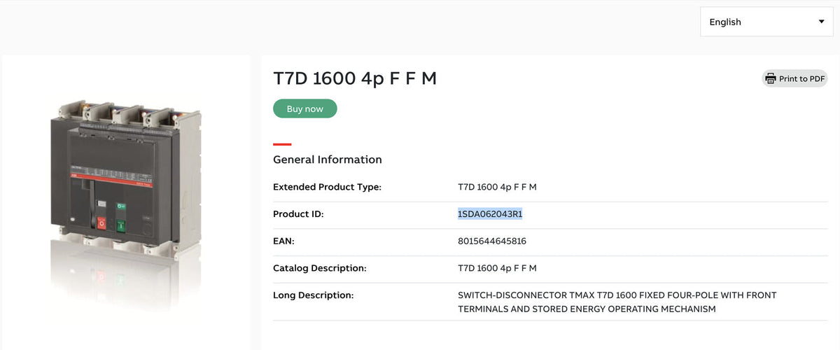 T7D 1600 4p F F M TMAX T7D 1600 FIXE QUATRE PÔLES 1SDA062043R1 Contacteur CC – vue 3