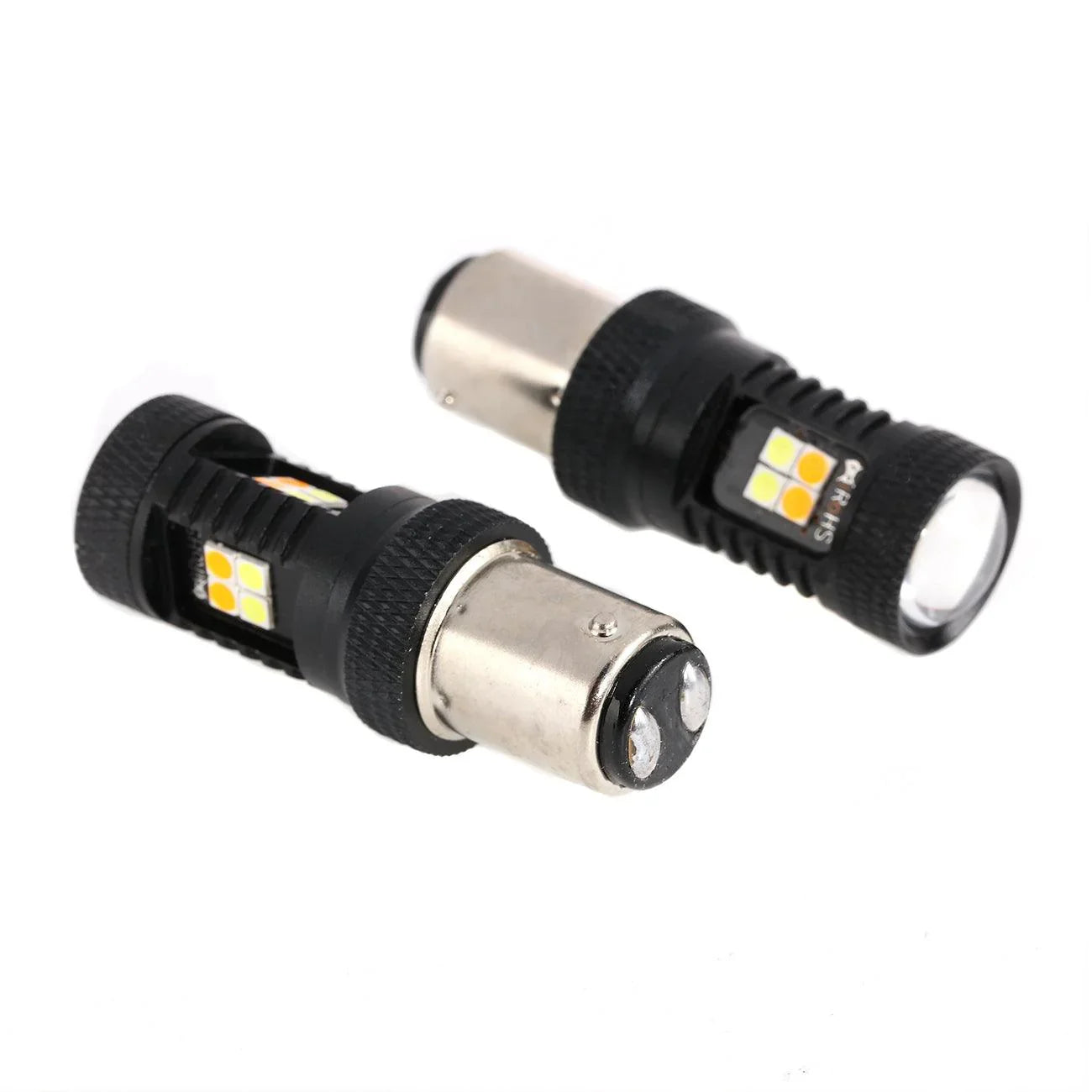1157 BAY15D Ampoules LED pour clignotants avant et feux de jour 300% haute luminosité bicolore à commutation blanc & orange…