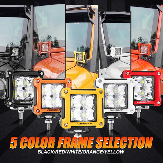 3″ 40 W projecteurs LED compacts Spot/Flood cadre multicolore avec faisceau électrique pour SUV ATV UTV camions pick-up