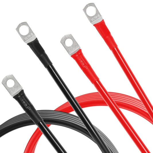 7FT 7AWG Battery Cables Tinned Copper Ring Terminal Lugs Battery Wires – vue 2 – NOVADOMIO