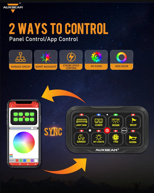 AR-820 RGB panneau de commande avec APP, modes bascule / momentané / impulsion (sortie double) – vue 2 – NOVADOMIO