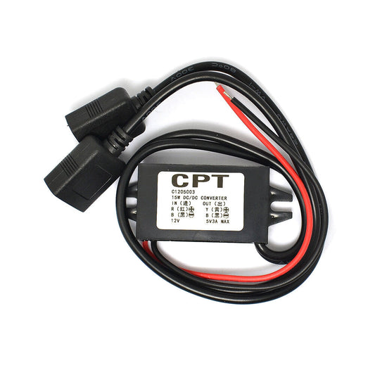 Convertisseur de puissance de voiture double USB 12 V à 5 V 3 A, module abaisseur de charge de téléphone DC-DC – vue 2