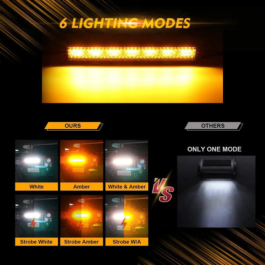 6 modes série 20″ blanc&orange tout-terrain Barres LED – vue 2 – NOVADOMIO