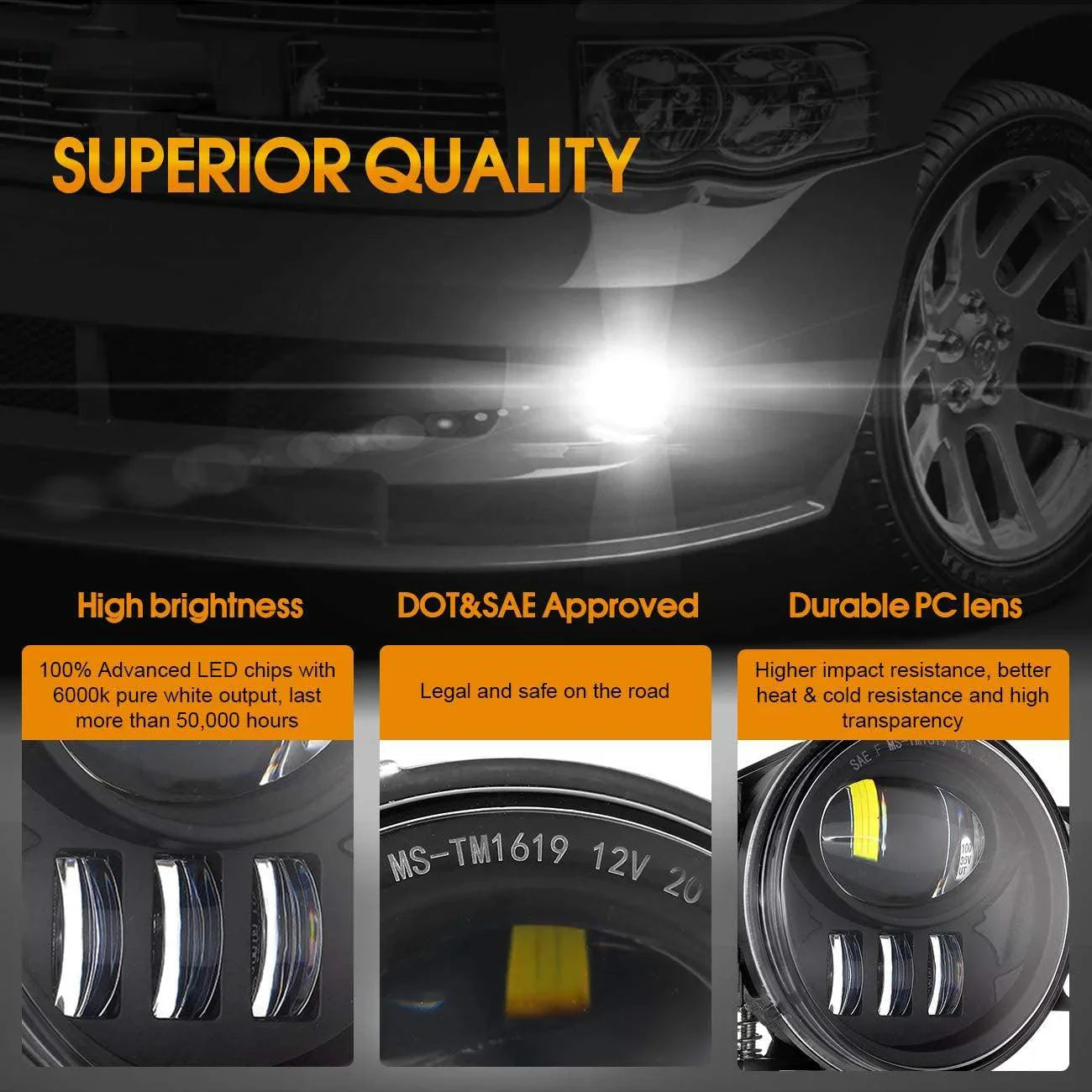 (2pcs/set) 27W noir Fog Lamp Replacement pour Toyota Tacoma 2016 2017 2018 2019 – vue 6