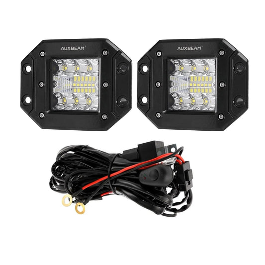 Lot de 2 3″ projecteurs LED compacts faisceau longue portée avec 2-Lead faisceau électrique pour camion Jeep SUV tout-terrain