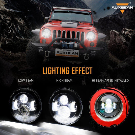 7″ LED phare de remplacement + 4″ LED antibrouillard + LED Smoke feu arrière + avant clignotant & extensions d’ailes feu