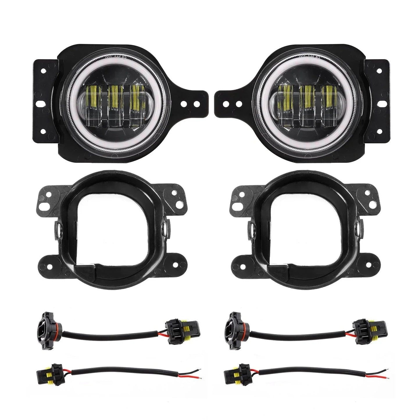 9'' ROUND 100W LED HEADLIGHTS avec DRL & 4'' 30W LED FOG LIGHTS pour 2018-2022 JEEP WRANGLER JL – vue 11