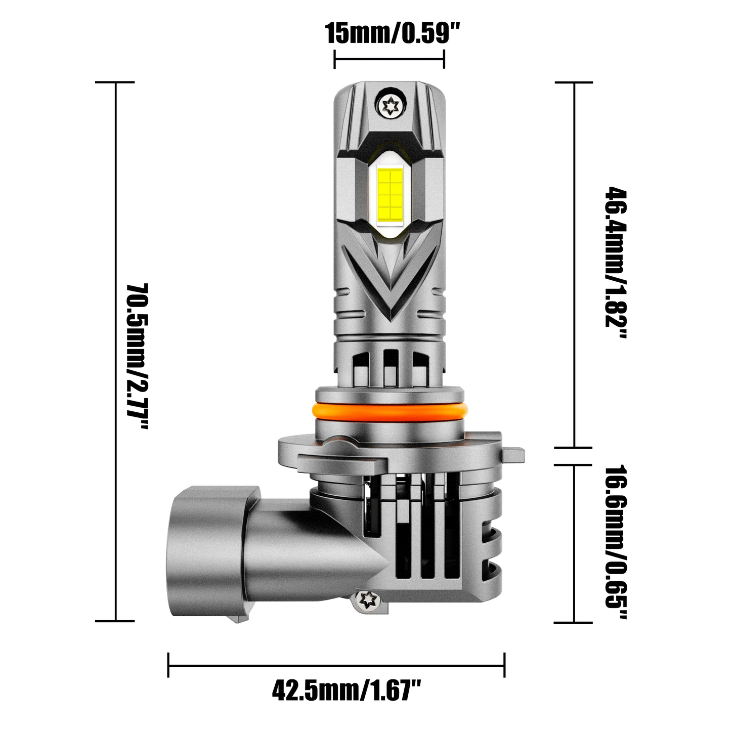 9005/HB3 Ampoules de phare LED Q25S série 1:1 format compact 90W 22000LM 6500K blanc froid – 2 ampoules – vue 8