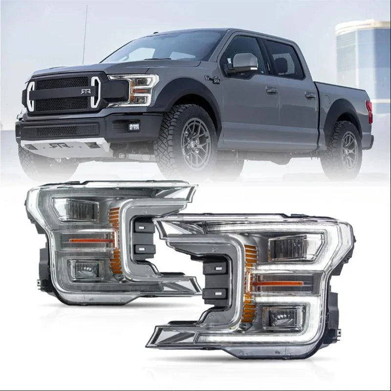 LED bloc optique avant Dual Beam Projector avec Start-up Animation noir/Chrome pour 2018-2020 Ford F150 13th Gen – vue 14