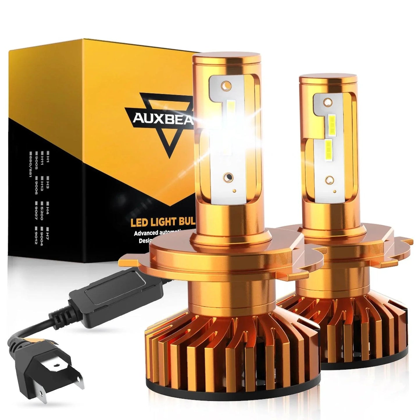 H4/9003 Ampoules de phare LED 52W 10000LM F2 série format compact 6500K blanc froid – 2 ampoules – vue 9