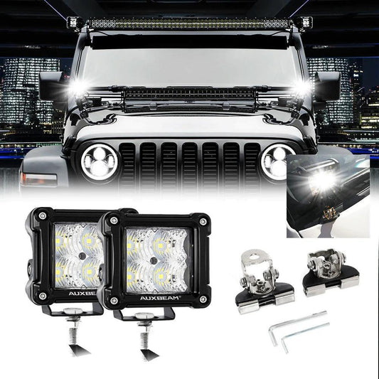 3″ Spot/faisceau large projecteurs LED compacts + universel LED feux de travail supports de montage – vue 2 – NOVADOMIO