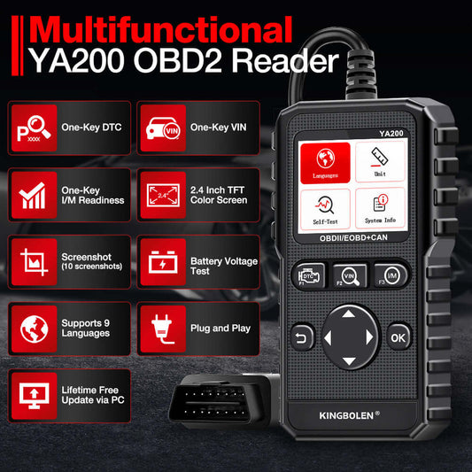 Lecteur de code OBD2 KINGBOLEN YA200 – Scanner automobile – vue 2 – NOVADOMIO