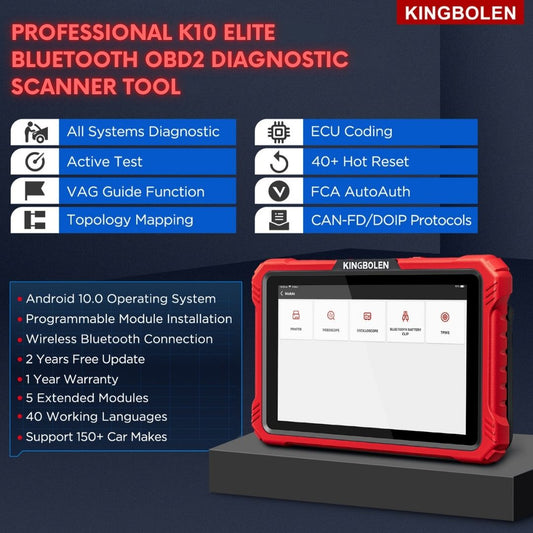Valise diagnostic auto KINGBOLEN K10 Elite – Codage ECU et 40+ services – vue 2 – NOVADOMIO