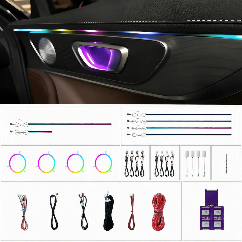 Kit LED d’ambiance Chery Tiggo 8 T18 2019–2025 – anneaux haut-parleurs – photo 1