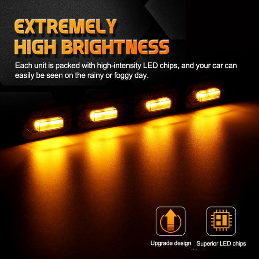 Lot de 4 LED avant feux de calandre orange éclairage pour Toyota Tacoma 2020–2021 TRD tout-terrain/TRD Sport (boîtier fumé)