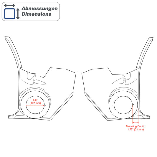 RETROSOUND panneaux de pied pour 1968–72 GM avec NO d’origine airco – vue 2 – NOVADOMIO