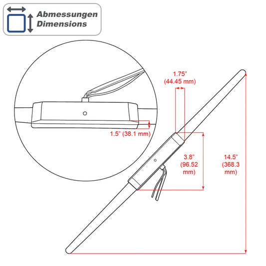 RETROSOUND antenne de pare-brise active (FM radio) – vue 2 – NOVADOMIO