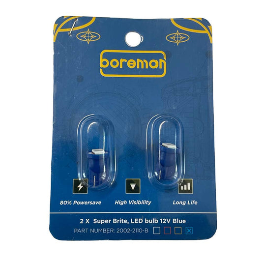 Boreman 2 x 12v Blue LED Super Brite Bulb. – 2002-2110-B - photo 1