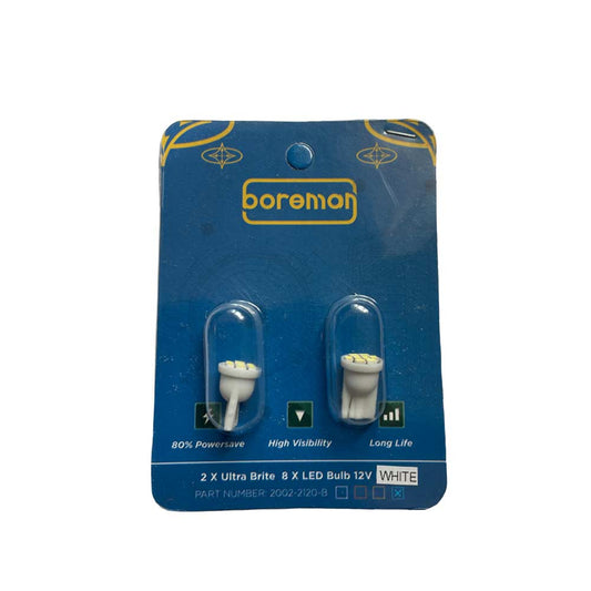 Boreman 2 x 8 LED 12v Clear Ultra Brite Bulb. – 2002-2120-W - photo 1