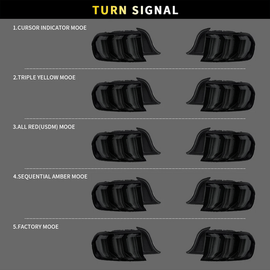 LED bloc de feux arrière avec 5 modes séquentiel clignotant pour 2015–2023 Ford Mustang 6th Gen (S550) – vue 2 – NOVADOMIO