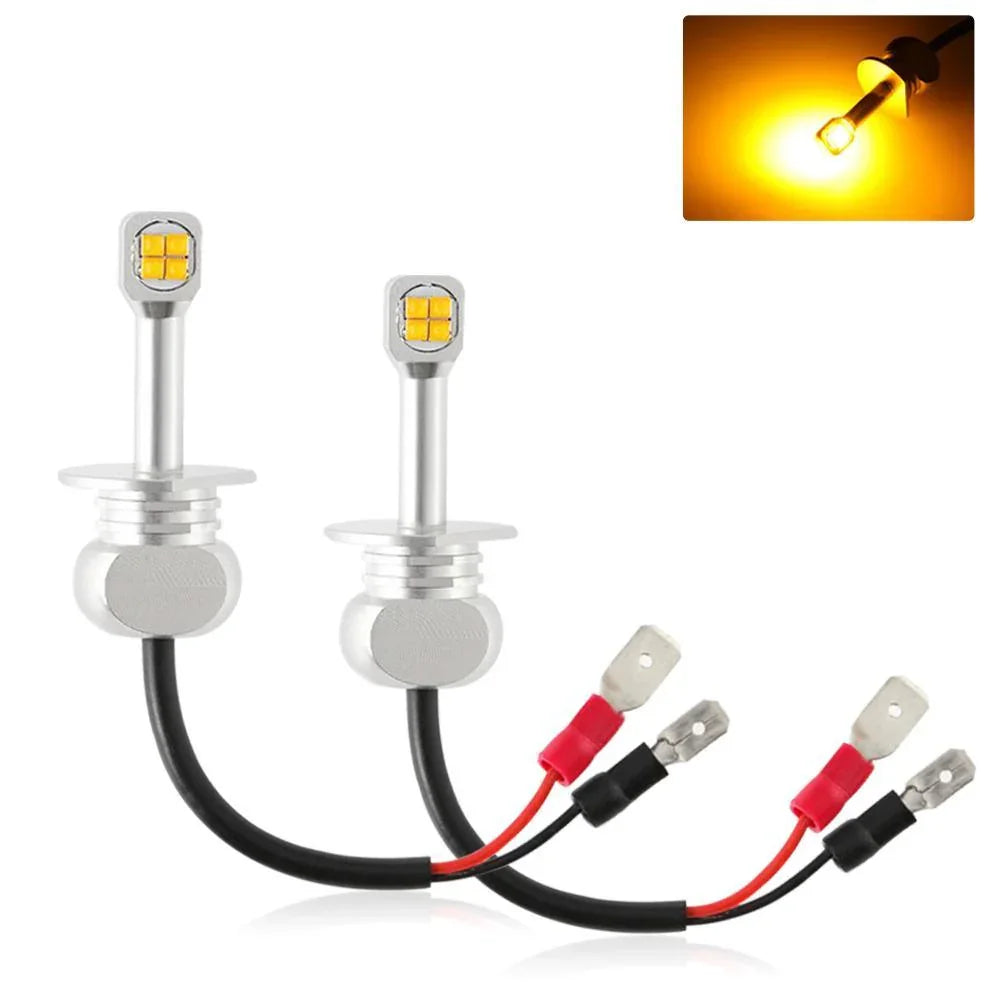 (2pcs/set) SMD 20W 7000LM Natural blanc/orange Ampoules antibrouillard LED – vue 22