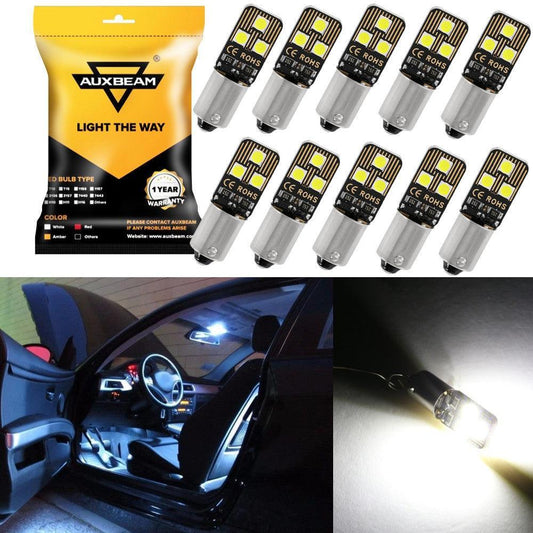 10 pièces lumière blanche BA9S BA9 1895 1891 53 57 ampoules LED pour automobile intérieur plafonnier lecture plaque