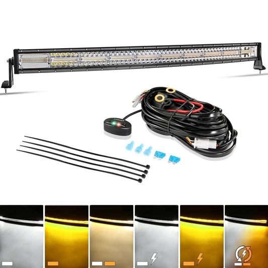 6 modes série 42″ blanc&orange courbé tout-terrain Barres LED – vue 2 – NOVADOMIO