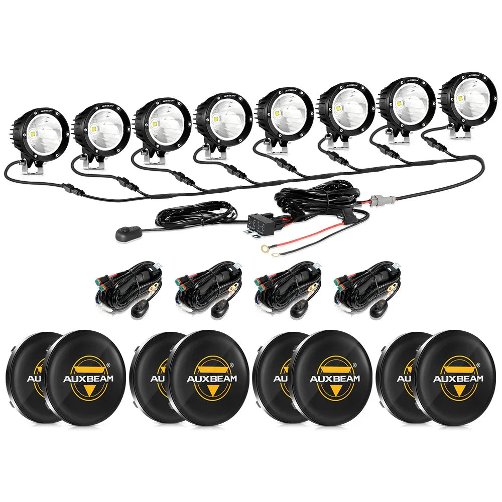 C4 série | 4 Inch 100W Spot Round LED Pods blanc LED Driving Lights – vue 24