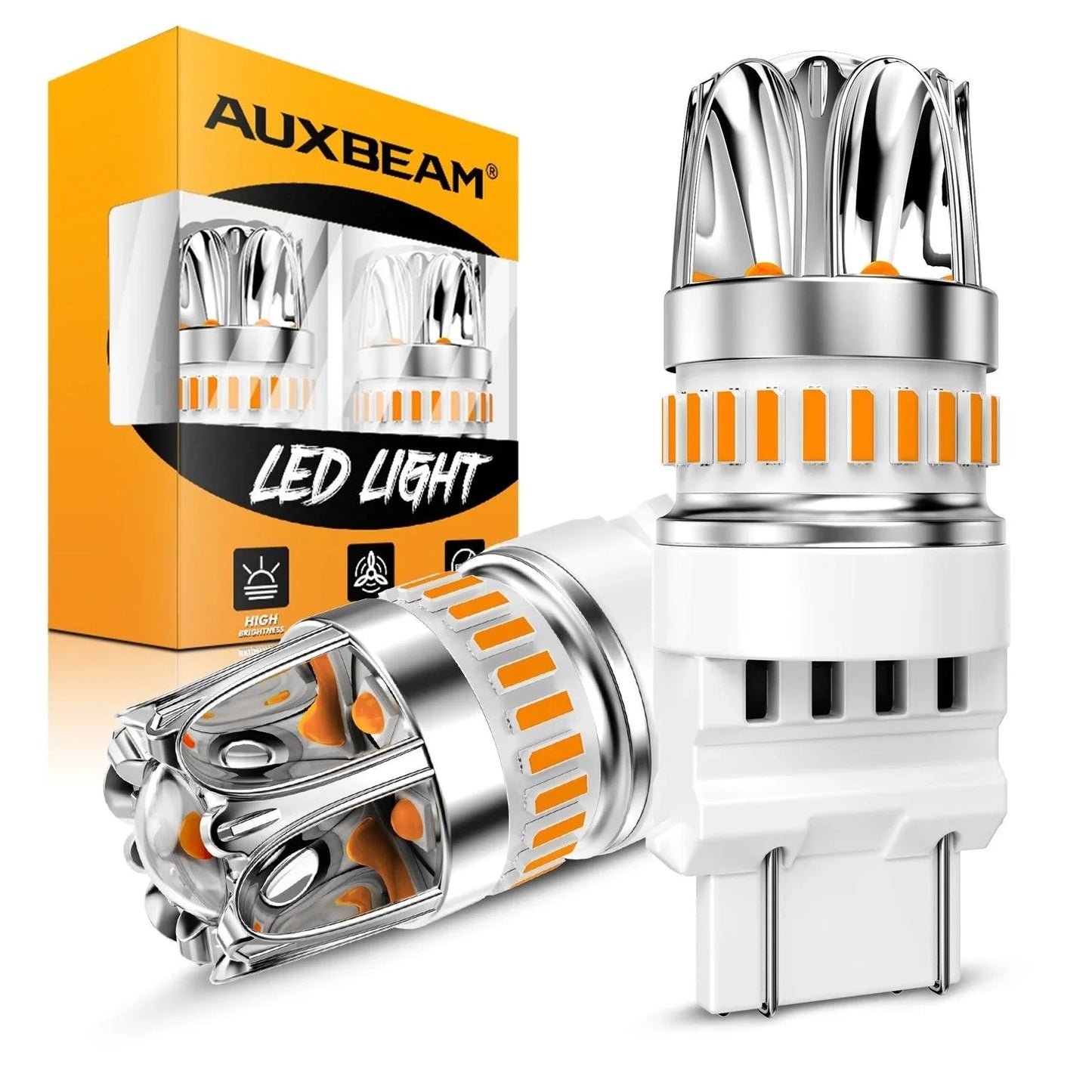 T25 3157 3156 Ampoules LED pour clignotants avant/arrière et feux latéraux 14W 6000LM sans erreur CAN-bus 3000K orange Y2 sé…
