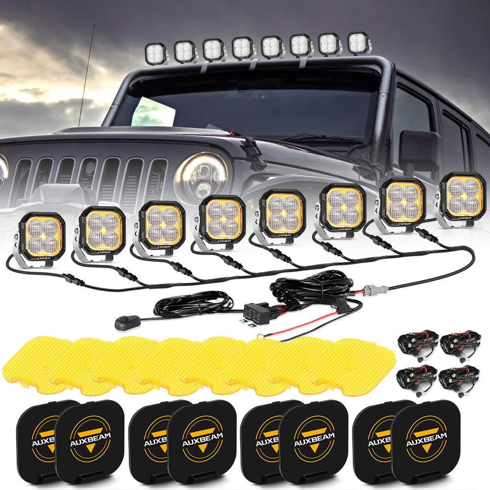 Color Play série 3 Inch 100W Flood Projecteurs LED compacts tout-terrain avec blanc DRL & orange clignotant Lights – vue 16