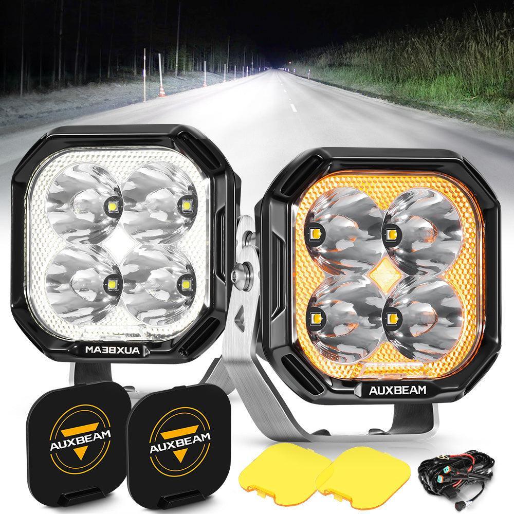 Color Play série 3 Inch 100W Spot Projecteurs LED compacts tout-terrain avec blanc DRL & orange clignotant Lights – vue 18