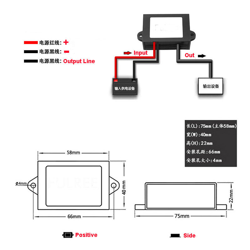 Convertisseur de puissance 24 V à 12 V, 3a, 5a, 8a, 10a, DC-DC, alimentation électrique pour surveillance de l'eau de…