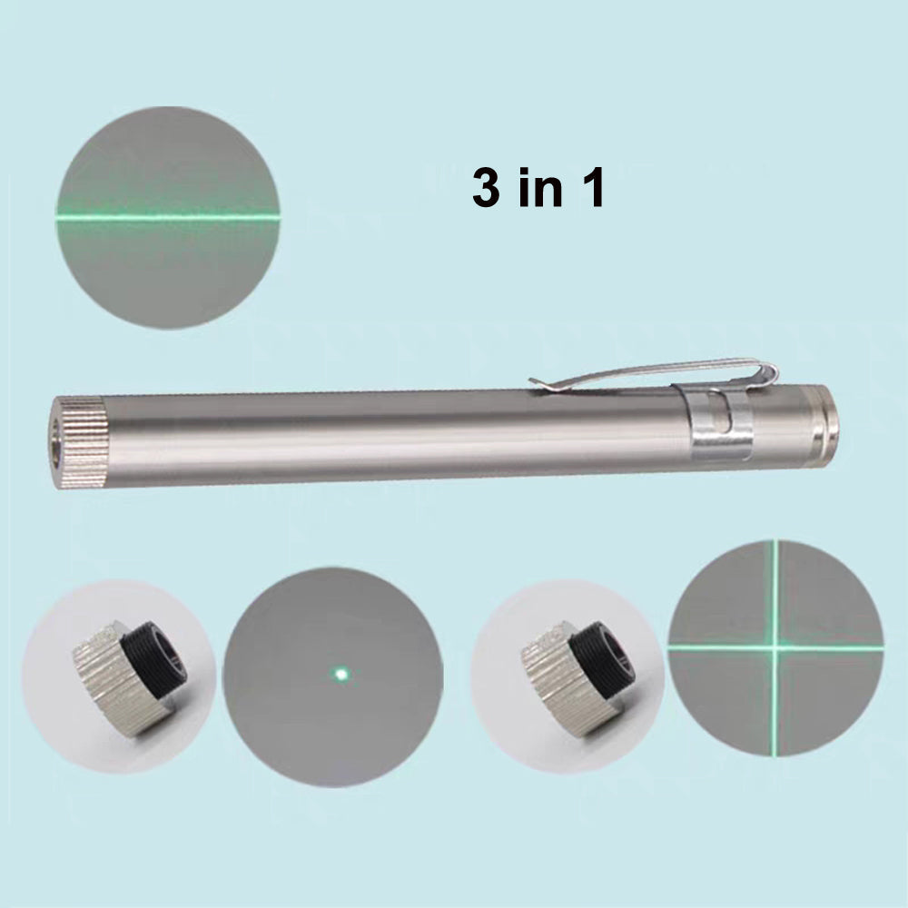 Stylo pointeur laser vert 3 en 1 520 nm avec motifs de points, de lignes et de croix –…