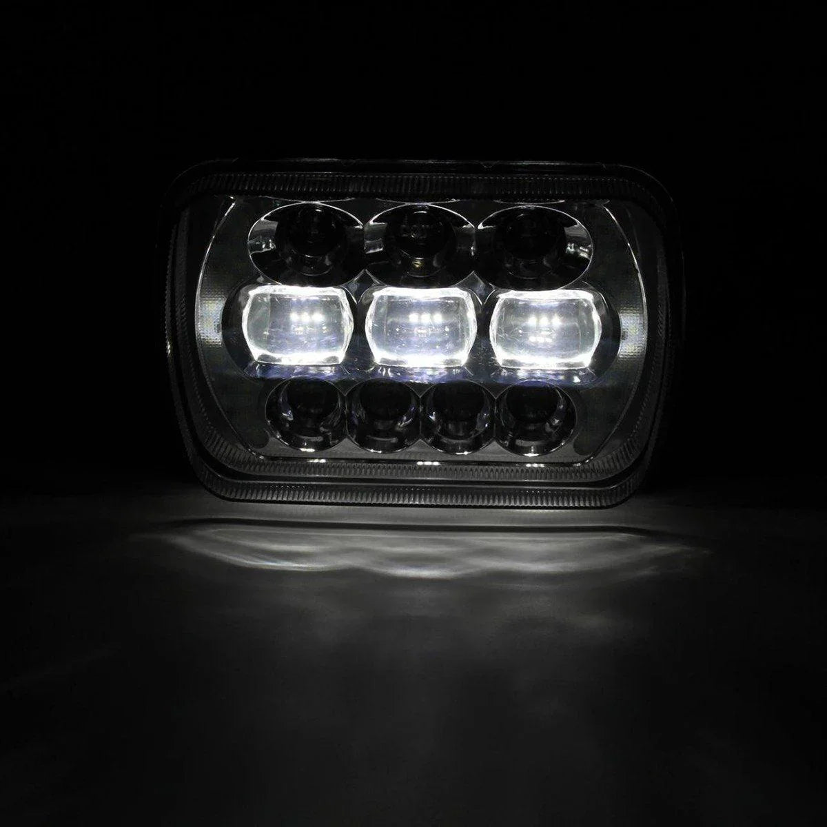 (2pcs/set) 65W 7x6 LED Hi-Lo Beam Headlights avec DRL pour Toyota Pickup Truck (noir/Chrome) – vue 17