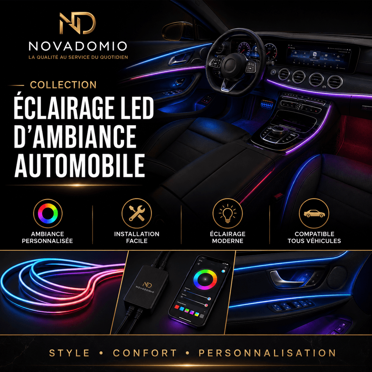 Éclairage LED d’ambiance automobile