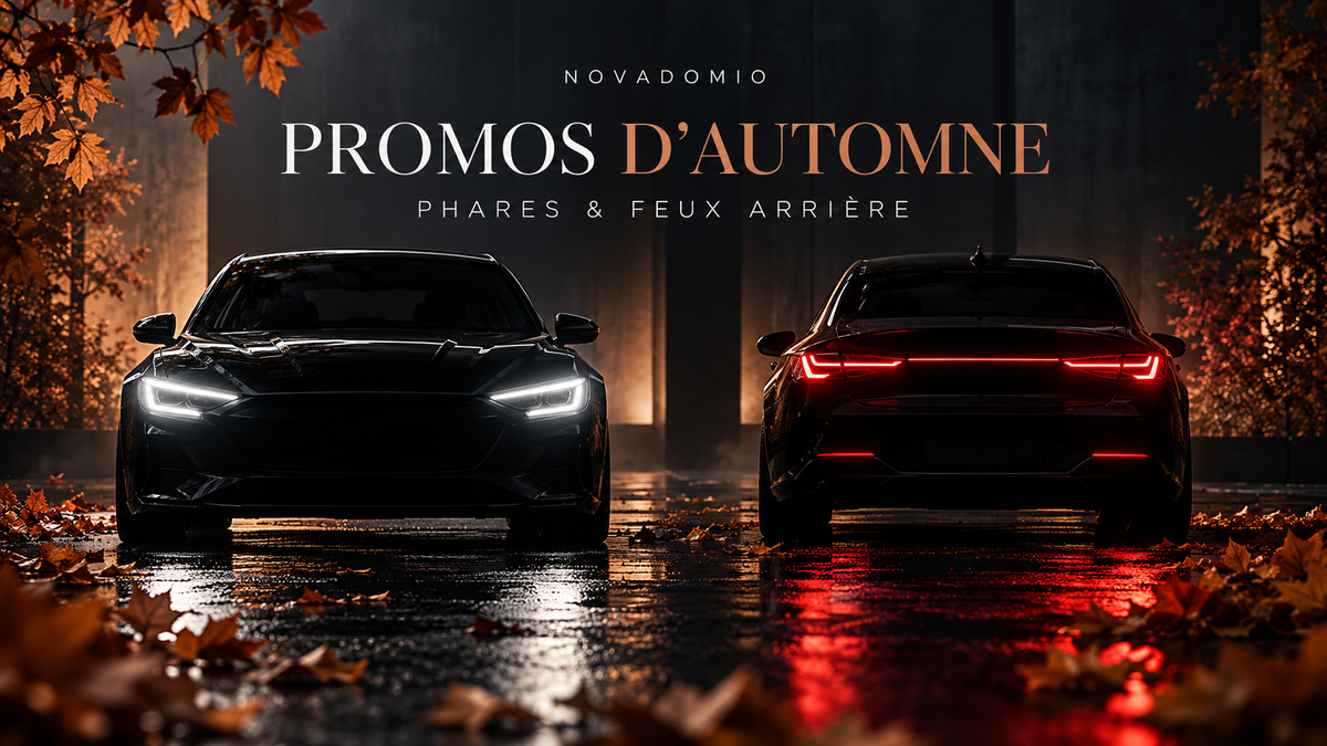 NOVADOMIO — Promos d’automne, phares et feux arrière — visuel illustratif