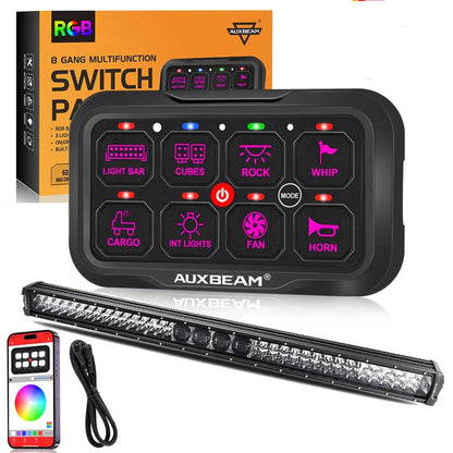 AR-800 RGB panneau de commande avec APP+32″ 5D-PRO Barres LED, modes bascule / momentané / impulsion – NOVADOMIO