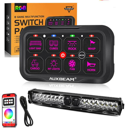 AR-800 RGB panneau de commande avec APP+22″ 5D-PRO Barres LED, modes bascule / momentané / impulsion – NOVADOMIO