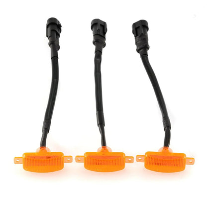 Lot de 3 LED avant feux de calandre style Raptor orange éclairage pour Chevrolet Silverado 1500 2016–2021 (orange shell/