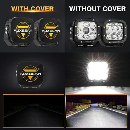 5″ feu LED longue portée cache de protection noir – vue 2 – NOVADOMIO
