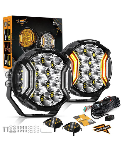 V-ULTRA série | 5″ 172 W éclairage LED latéral blanc projecteurs LED compacts avec orange DRL – vue 8 – NOVADOMIO