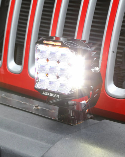 V-MAX série | 7″ 228 W 26 100 lm faisceau combiné éclairage latéral LED carré projecteurs LED compacts avec orange