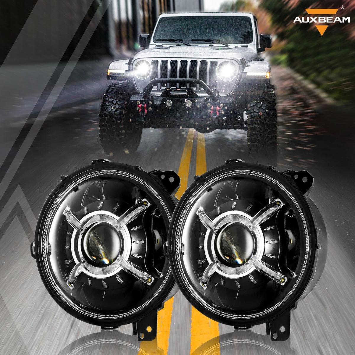 (2pcs/set) 9'' Round 100W LED light avec Hi-Lo Beam & DRL pour 2018-2022 Jeep Wrangler JL, 2019-2022 Gladiator JT – vue 2