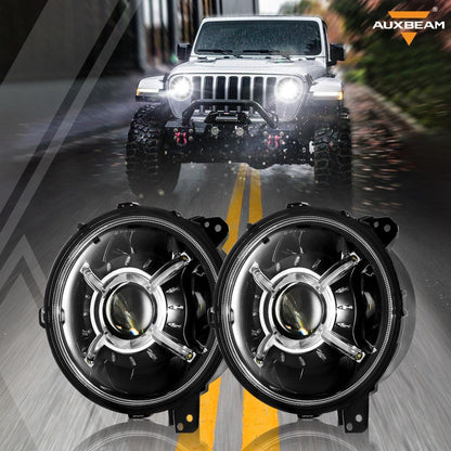 Lot de 2 9″ rond 100 W éclairage LED avec feux de route/croisement & DRL pour 2018–2022 Jeep Wrangler JL, 2019–2022 Gladiator