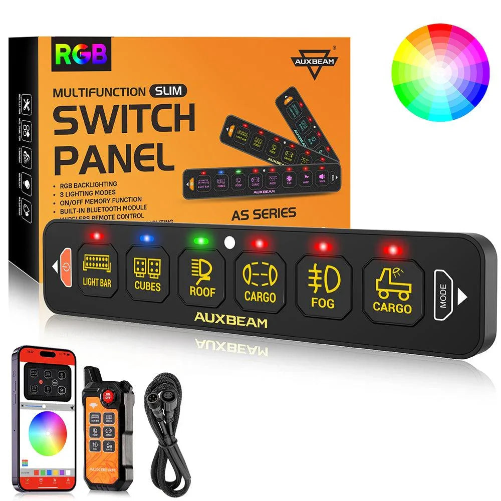 AS série 4/6 voies RGB Slim panneau de commande avec APP&Remote Control, Toggle/ Momentary/ Pulsed Mode Supported(One-Sided…