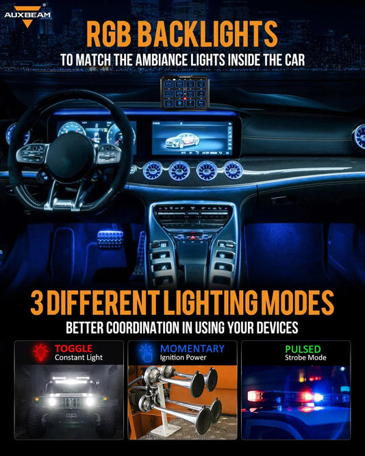 RB120 RGB panneau de commande, modes bascule / momentané / impulsion (sortie double) – vue 2 – NOVADOMIO